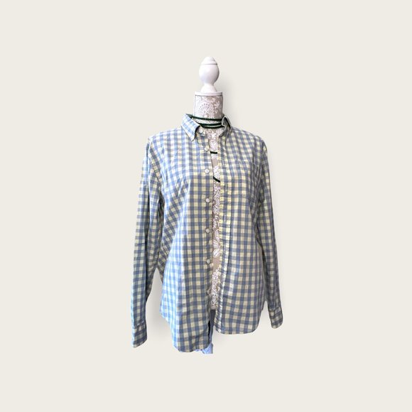 Abercrombie & Fitch button down mens top size medium in blue and yellow - Picture 3 of 9